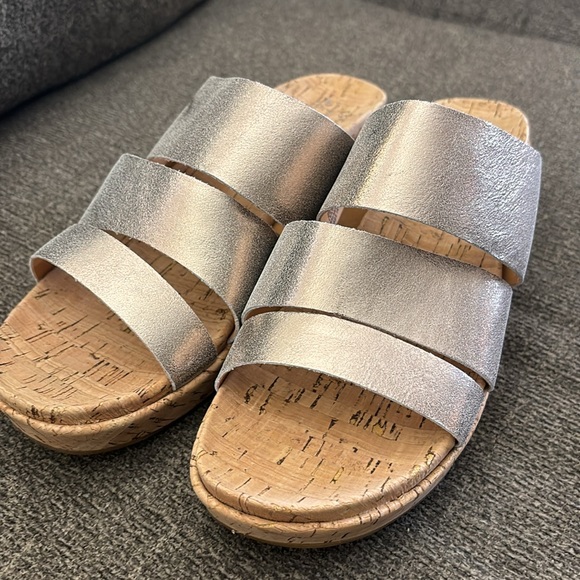 Kork Ease Menzie gold metallic platform sandals cork slides - Picture 3 of 14